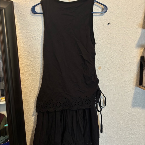 Derek Lam Women’s Small Petite Black Dress with Eyelet Detail